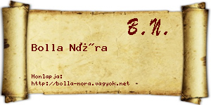 Bolla Nóra névjegykártya